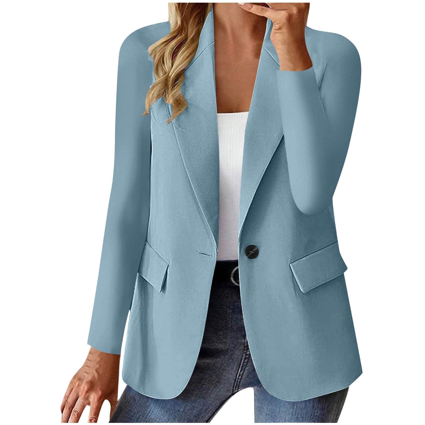 Ins Lapel Button Jacket Fashion Commuter Casual Suit Jacket Women's Long-sleeved Tops Outwear Clothing - NOMAN STORE LLC
