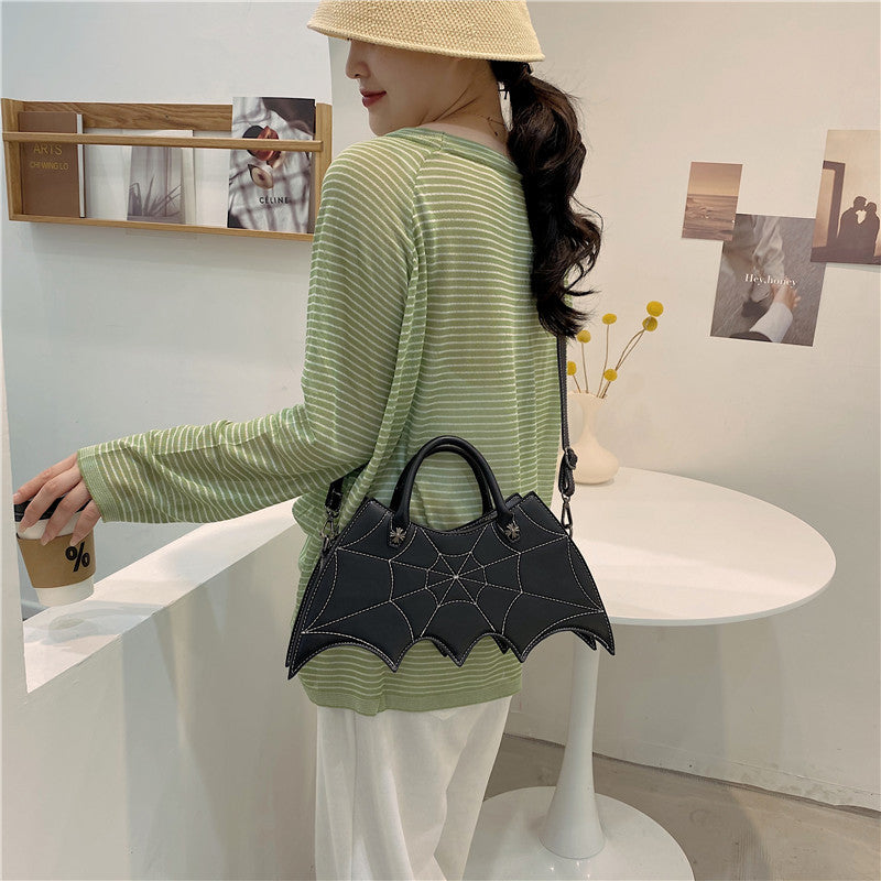 Halloween Spider Web Shape Shoulder Bags Personality Batgirl Tide Pu Handbags Fashoin Messenger Crossbody Bag - NOMAN STORE LLC