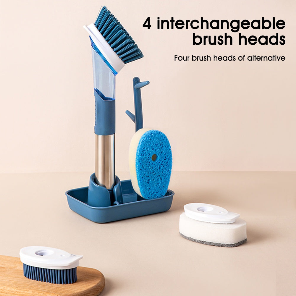 New Multifunctional Dish Brush Household Kitchen Oily Sponge Long Handle Cleaning Brush - NOMAN STORE LLC