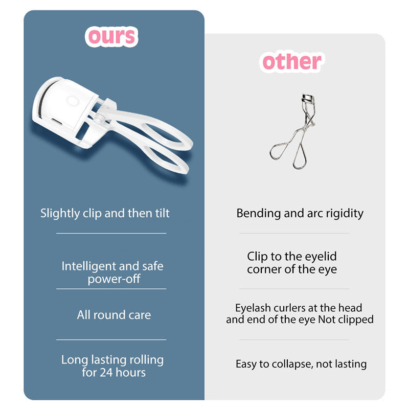 Heated Eyelash Curler Electric Temperature Control Mini Eyelash Curler Electric Portable Charging - NOMAN STORE LLC