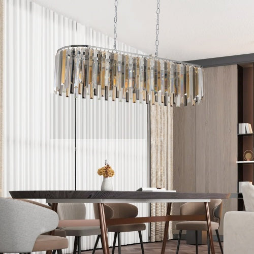 Modern Oval Crystal Chandelier Luxury Home Decor Fixtures - No Bulbs Unavailable Platform- Temu - NOMAN STORE LLC