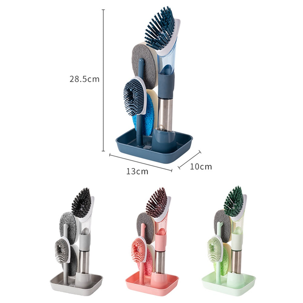 New Multifunctional Dish Brush Household Kitchen Oily Sponge Long Handle Cleaning Brush - NOMAN STORE LLC