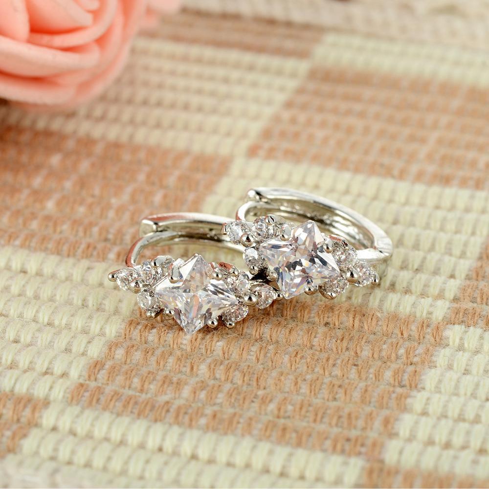 European And American Personalized Square Zircon Earrings - NOMAN STORE LLC