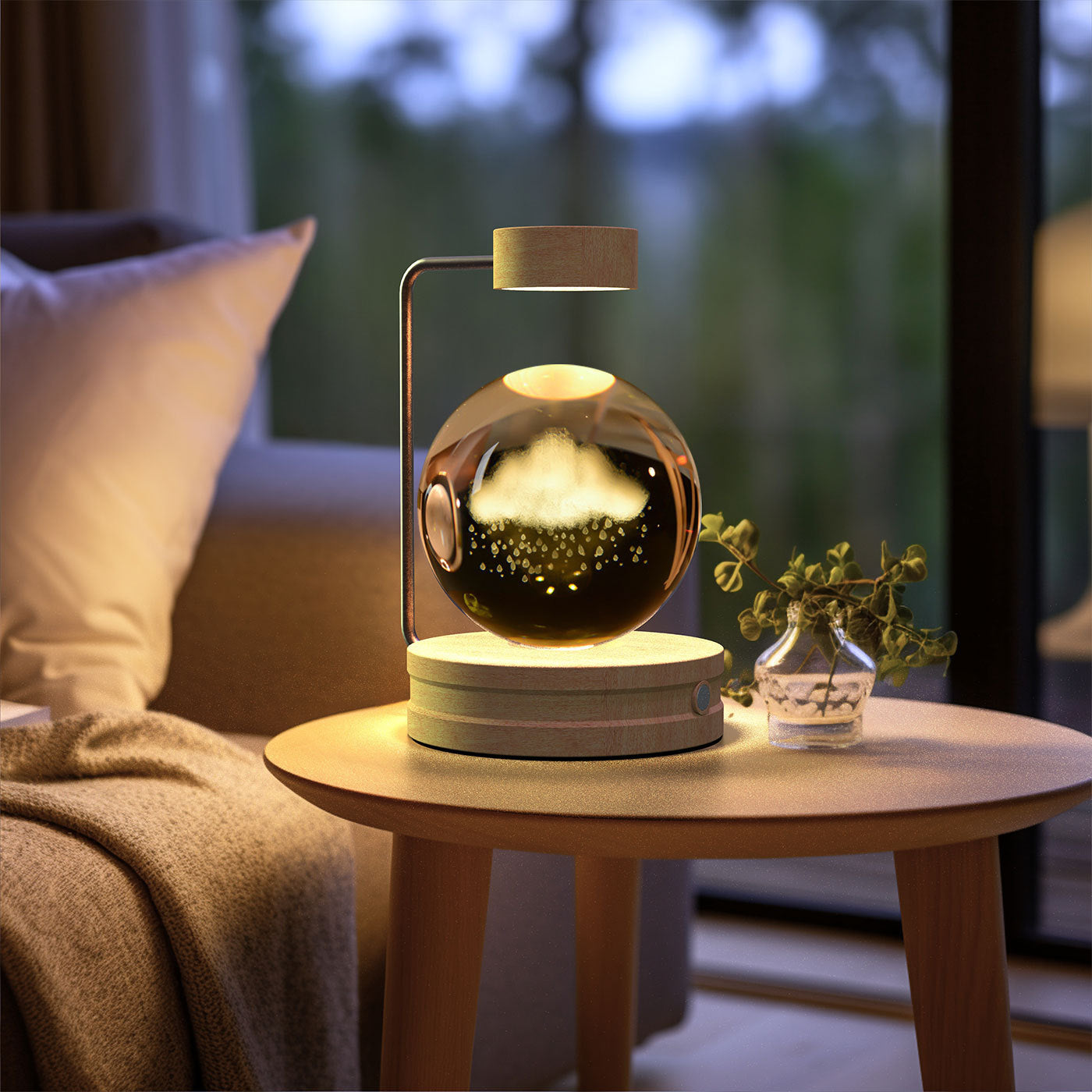 Crystal Ball Cosmic Dinosaur Indoor Night Light USB Power Warm Bedside Light Birthday Gift Night Lamp - NOMAN STORE LLC
