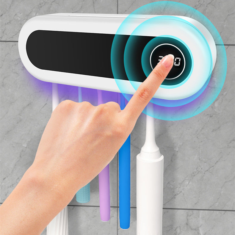 Wall Mounted Toothbrush Holder Smart Toothbrush UV Sterilizer Holder Toothpaste Dispenser Squeezer For Bathroom Accessories - NOMAN STORE LLC