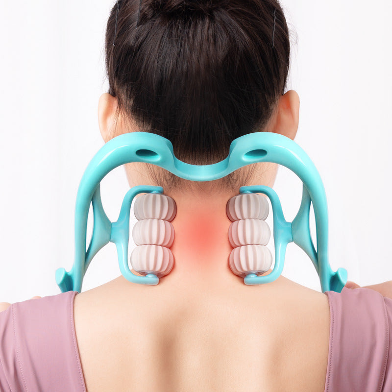 Multifunctional Manual Six-wheel Neck Massager Massage Relieve Roller Massage Tool - NOMAN STORE LLC