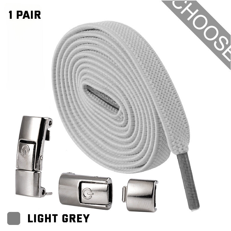 Press Lock Shoelaces Without Ties Elastic Laces Sneaker 8MM Widened Flat No Tie Shoe Laces Kids Shoelace For Shoes - NOMAN STORE LLC