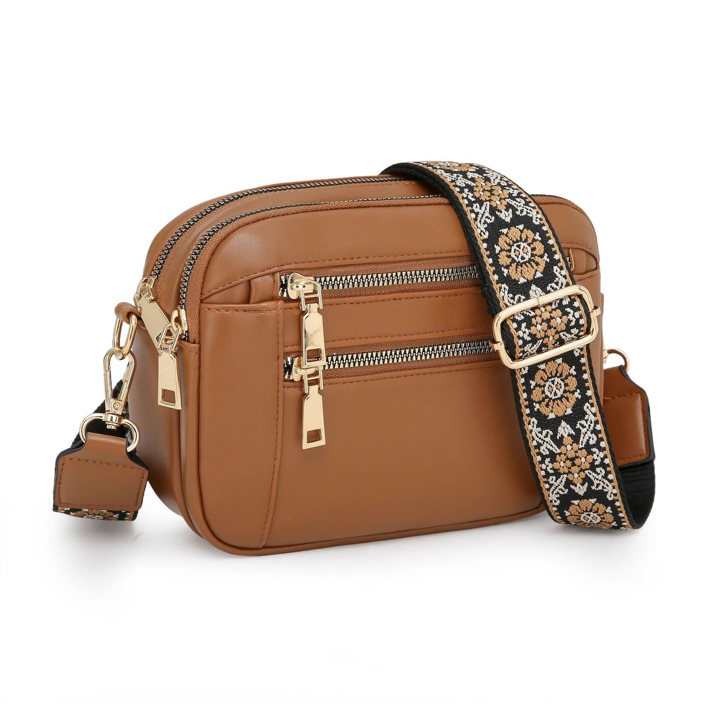 Ladies' Small Square Bag Two-tone Leather Crossbody Bag Large-capacity PU Crossbody Wallet Multi-functional For Women's Bag - NOMAN STORE LLC