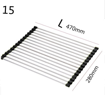 Folding Kitchen Drain Sink Rack Stainless Steel - NOMAN STORE LLC