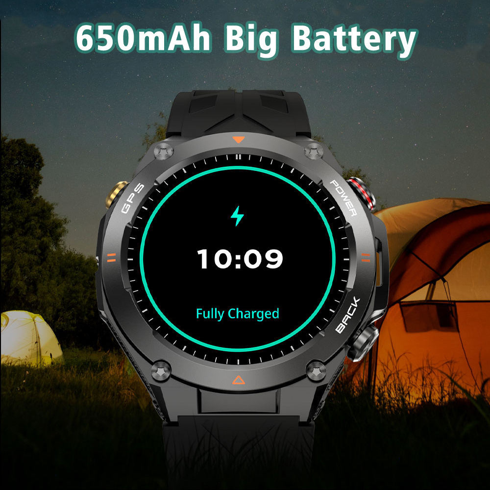 SENBONO GPS Smart Watch Men 1.45'' HD Screen Built-In GPS Altimeter Barometer Compass AI Voice Compatible With Android & IPhone - NOMAN STORE LLC