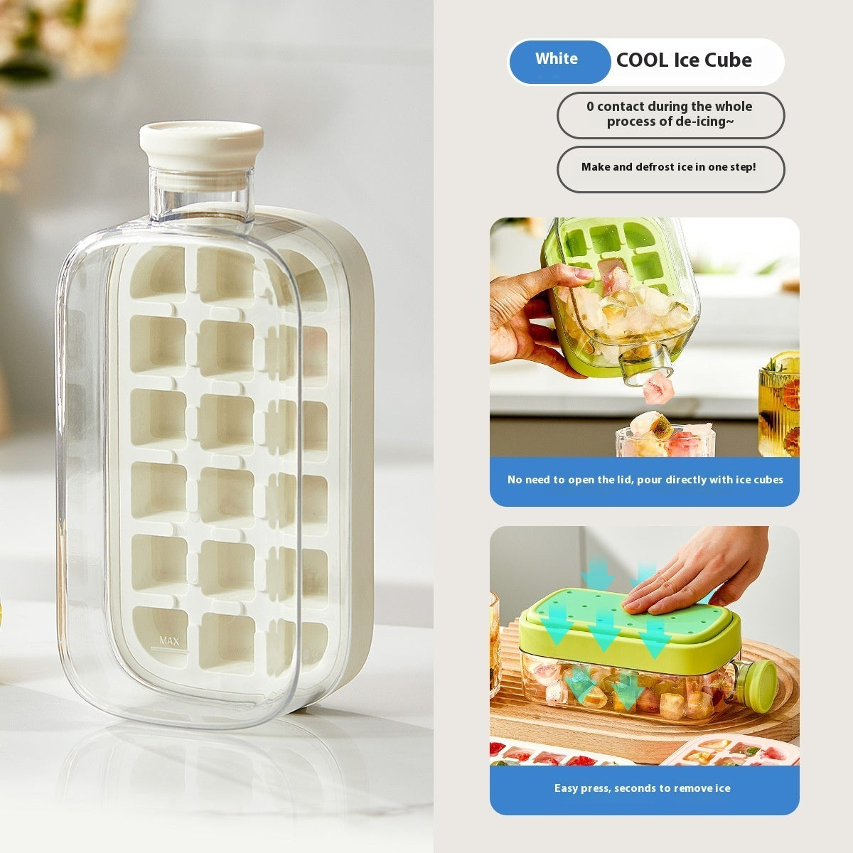One-Click Molding Cooling Cup,Instant Ice Maker,Zero-Contact Design,Straw Included,Curling Mold,Portable & Stylish Chilled Drink - NOMAN STORE LLC