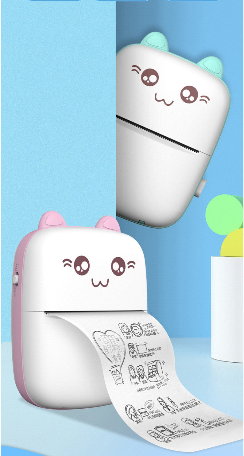Mini Printer Portable Mini Bluetooth WiFi New Wrong Printer Mobile Phone Photo Title Note Hot Print Pocket Student Error Label Printer - NOMAN STORE LLC