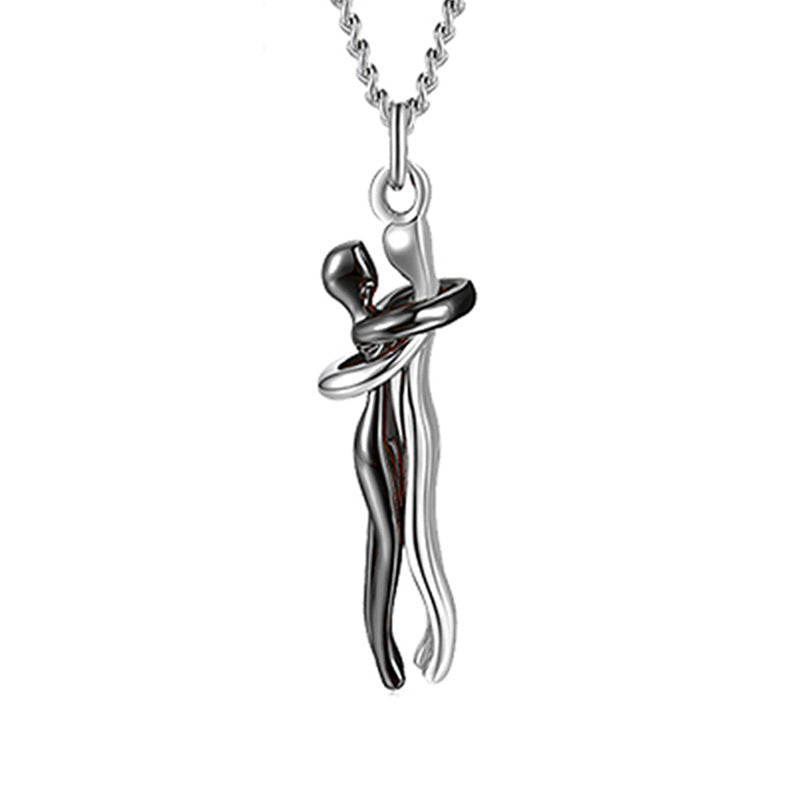 Love Hug Necklace Unisex Men Women Couple Jewelry Simple Temperament Clavicle Chain Valentines Day Lover Gift - NOMAN STORE LLC