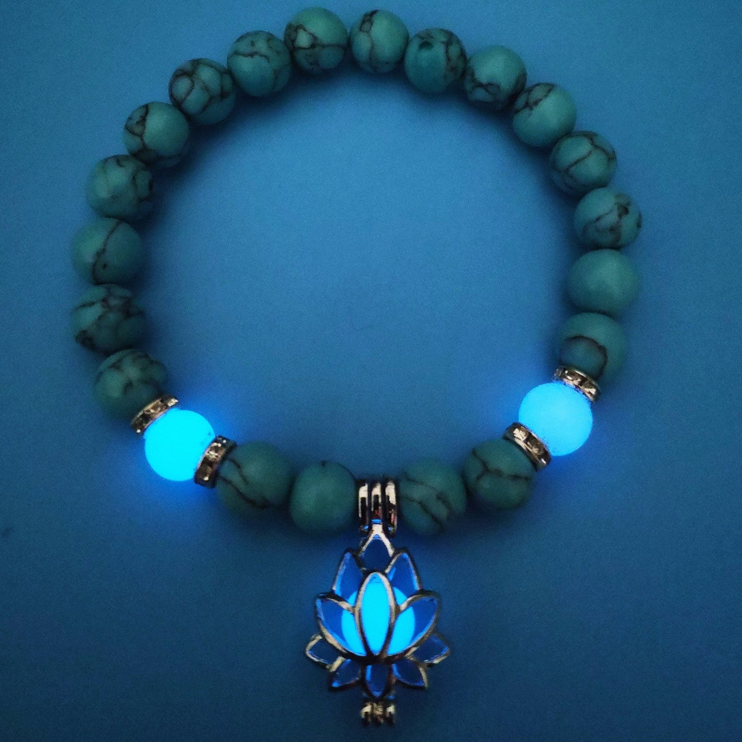 Energy Luminous Lotus Natural Stone Bracelet Yoga Healing Luminous Glow In The Dark Charm Beads Bracelet For Men Women Prayer Buddhism - NOMAN STORE LLC