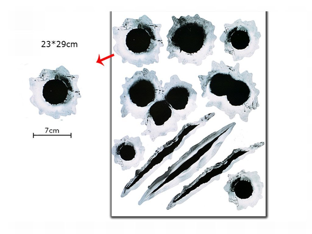 Simulation Bullet Hole Car Sticker, Car Bullet Hole Crack Car Sticker - NOMAN STORE LLC