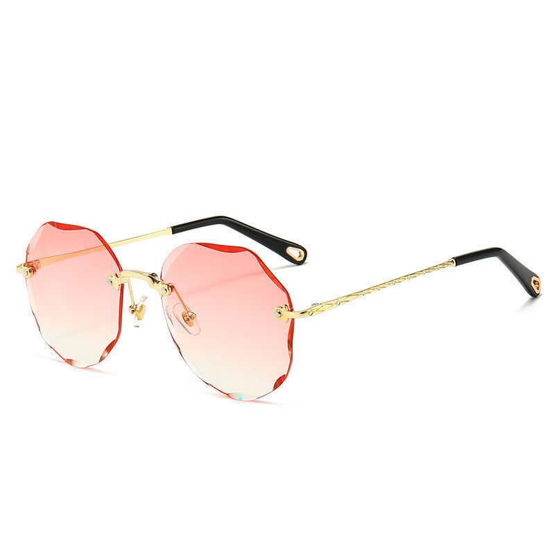 Polygonal Sunglasses Women Rimless Trimmed Sunglasses - NOMAN STORE LLC
