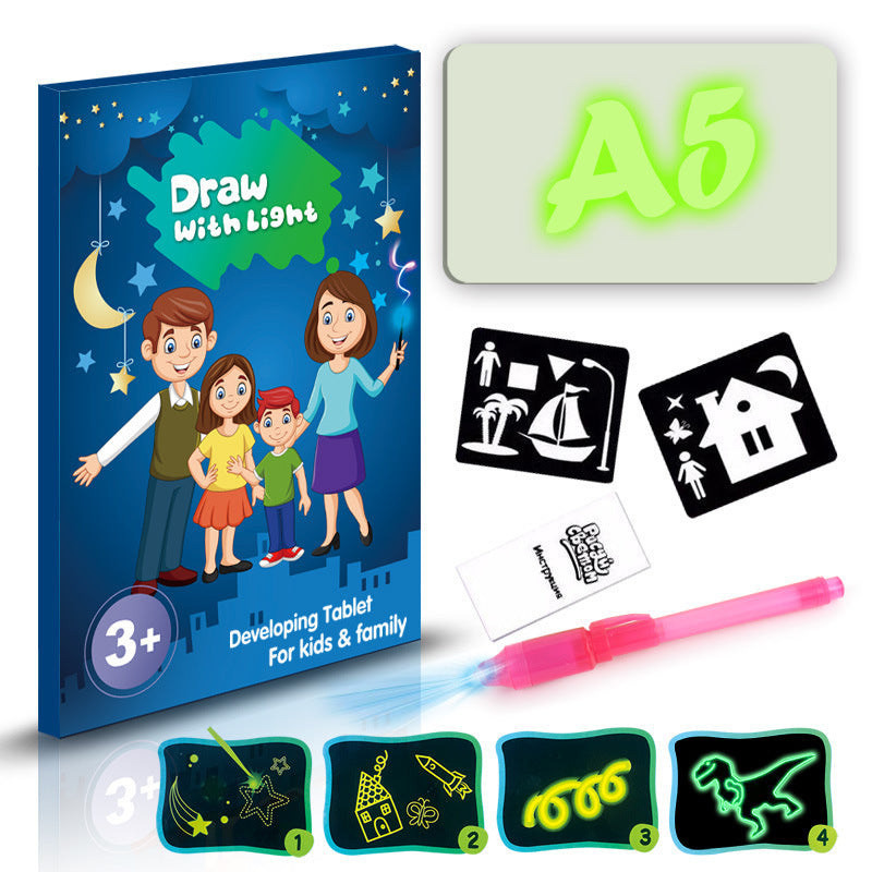 Educational Toy Drawing Pad 3D Magic 8 Light Effects Puzzle Board Sketchpad - NOMAN STORE LLC