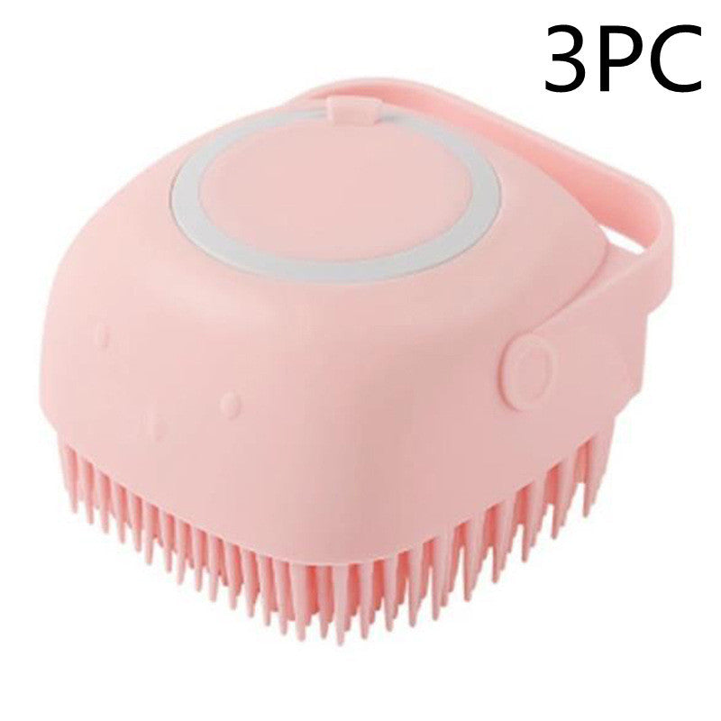 Silicone Dog Bath Massage Gloves Brush Pet Cat Bathroom Cleaning Tool Comb Brush For Dog Can Pour Shampoo Dog Grooming Supplies - NOMAN STORE LLC
