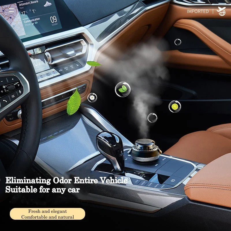 Portable Kinetic Car Air Freshener Solar Powered Double Ring Rotating Air Cleaner Perfume Fragrance Diffuser - NOMAN STORE LLC