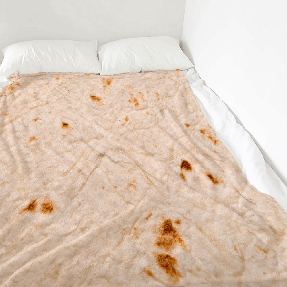 Super Soft Warm Flannel Burrito Blankets 280Gsm Round Shape Airplane Travel Throw Coral Fleece Tortilla Nap Wrap Blankets - NOMAN STORE LLC