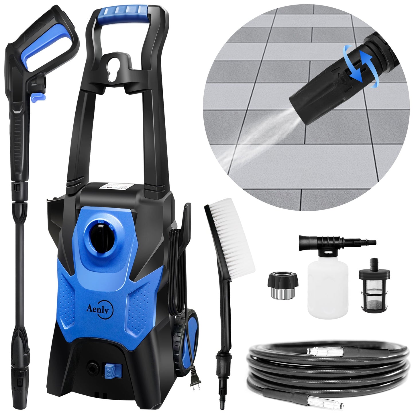 Electric High-pressure Cleaning Machine, Electric Powerful Cleaning Machine With Rotating Nozzle, 3200 PSI Maximum 2.2 GPM High-pressure Cleaning Machine---Selling On Walmart And Temu Is Prohibited - NOMAN STORE LLC