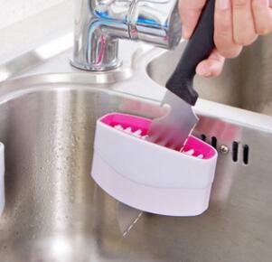 Creative Kitchen Knife And Fork Chopsticks Cleaning Brush With Suction Cup Fruit And Vegetable Cleaning Brush Kitchen Cleaning Brush - NOMAN STORE LLC