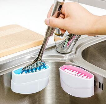 Creative Kitchen Knife And Fork Chopsticks Cleaning Brush With Suction Cup Fruit And Vegetable Cleaning Brush Kitchen Cleaning Brush - NOMAN STORE LLC