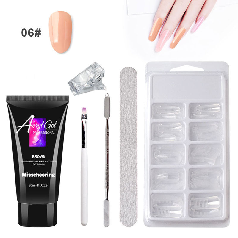 Painless Extension Gel Nail Art Without Paper Holder Quick Model Painless Crystal Gel Set - NOMAN STORE LLC