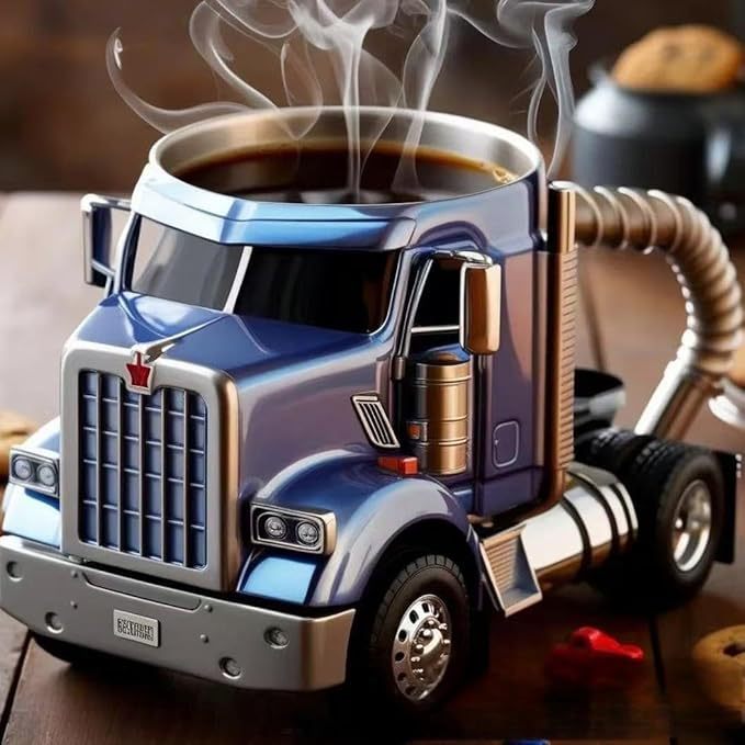 Durable Truck Coffee Mug Semi Truck Handcrafted Coffee Cup Semi-trailer Shaped Semi-Truck Coffee Mugs For Family - NOMAN STORE LLC