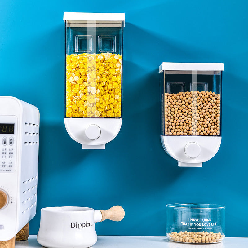 Kitchen Food Storage Easy Press Container Cereal Dispenser Wall Mounted Food Storage Box - NOMAN STORE LLC
