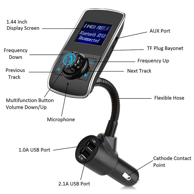 Car Bluetooth Mp3 Car FM Transmitter Car Bluetooth Mp3 Player Card - NOMAN STORE LLC
