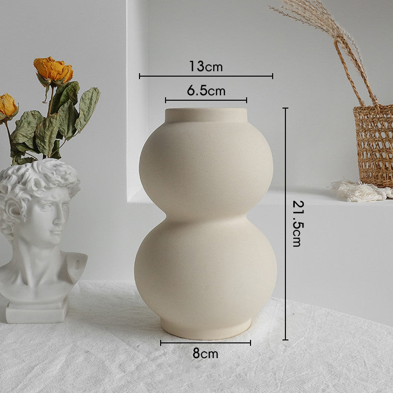 Simplicity Ceramic Vase Dry Flower Arrangement Home Decoration Ornament Living Room Display Art Vases - NOMAN STORE LLC