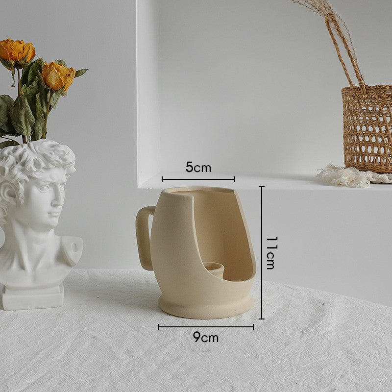 Simplicity Ceramic Vase Dry Flower Arrangement Home Decoration Ornament Living Room Display Art Vases - NOMAN STORE LLC