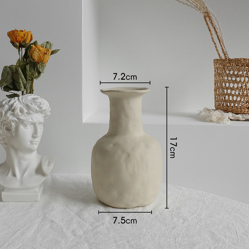 Simplicity Ceramic Vase Dry Flower Arrangement Home Decoration Ornament Living Room Display Art Vases - NOMAN STORE LLC