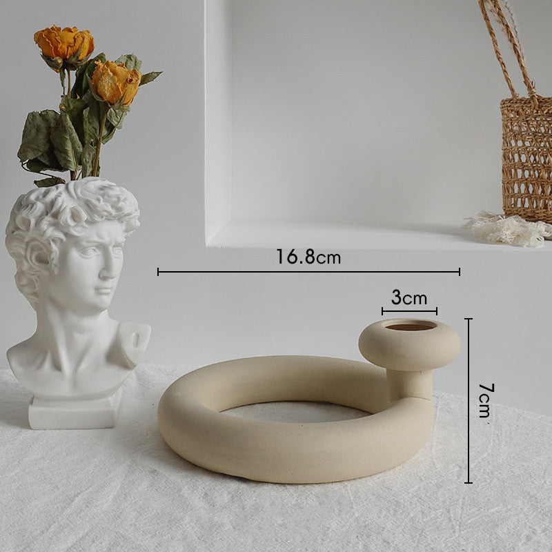 Simplicity Ceramic Vase Dry Flower Arrangement Home Decoration Ornament Living Room Display Art Vases - NOMAN STORE LLC