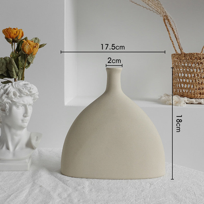 Simplicity Ceramic Vase Dry Flower Arrangement Home Decoration Ornament Living Room Display Art Vases - NOMAN STORE LLC