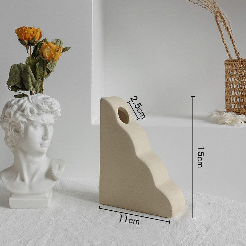 Simplicity Ceramic Vase Dry Flower Arrangement Home Decoration Ornament Living Room Display Art Vases - NOMAN STORE LLC