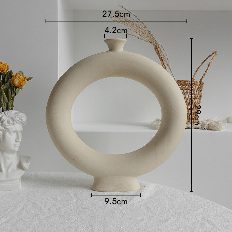 Simplicity Ceramic Vase Dry Flower Arrangement Home Decoration Ornament Living Room Display Art Vases - NOMAN STORE LLC