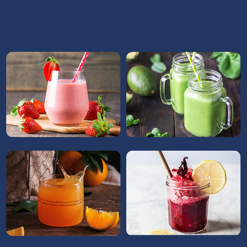 6blade Portable Blender Mini Juicer Cup Extractor Smoothie USB Charging Fruit Squeezer Blender Food Mixer Ice Crusher Portable Juicer Machine - NOMAN STORE LLC