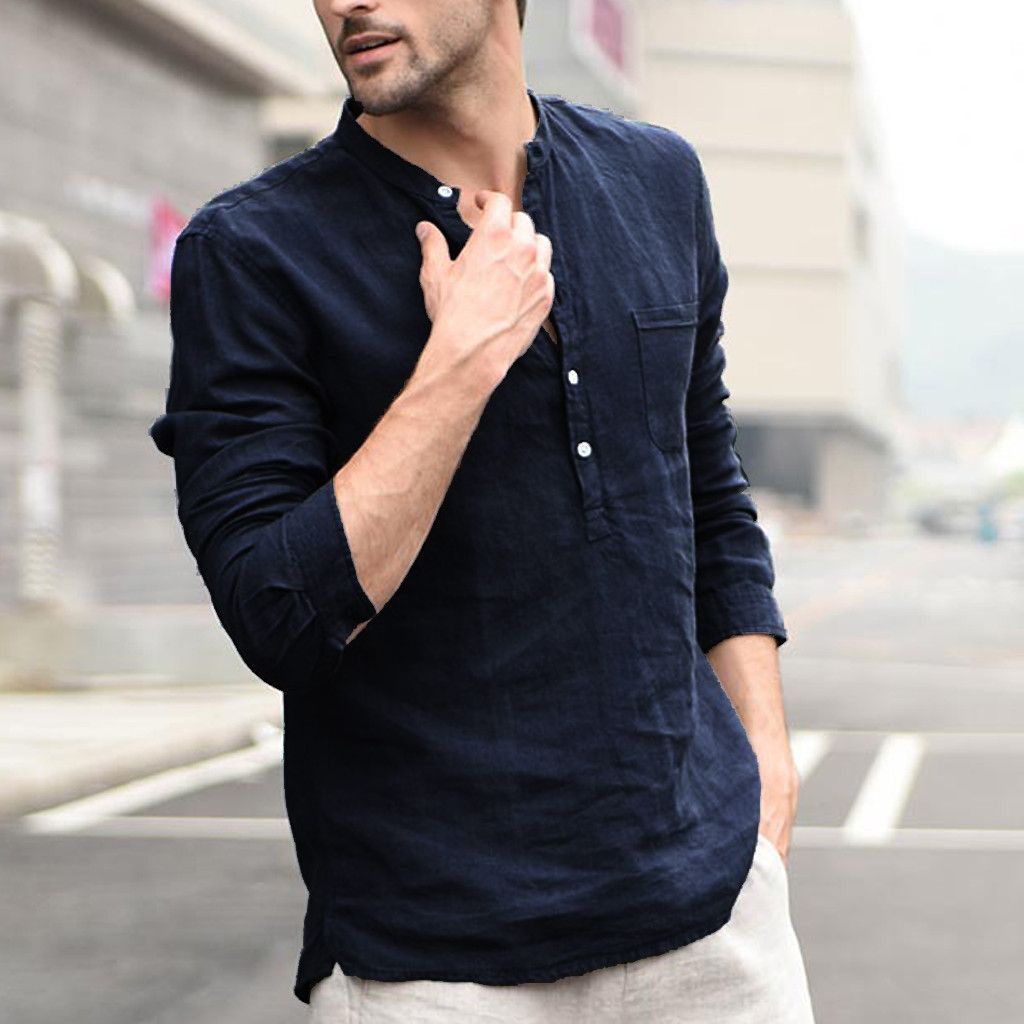 Plaid Collar Tops Turn Down Men Shirts Clothing - NOMAN STORE LLC