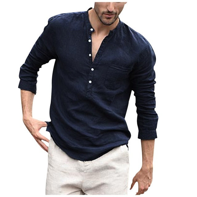 Plaid Collar Tops Turn Down Men Shirts Clothing - NOMAN STORE LLC