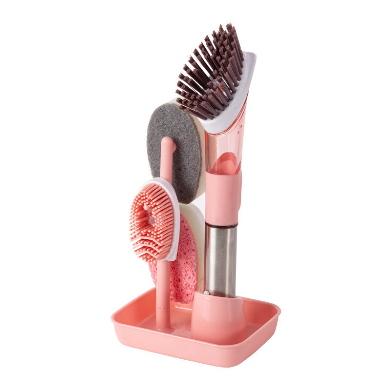 New Multifunctional Dish Brush Household Kitchen Oily Sponge Long Handle Cleaning Brush - NOMAN STORE LLC