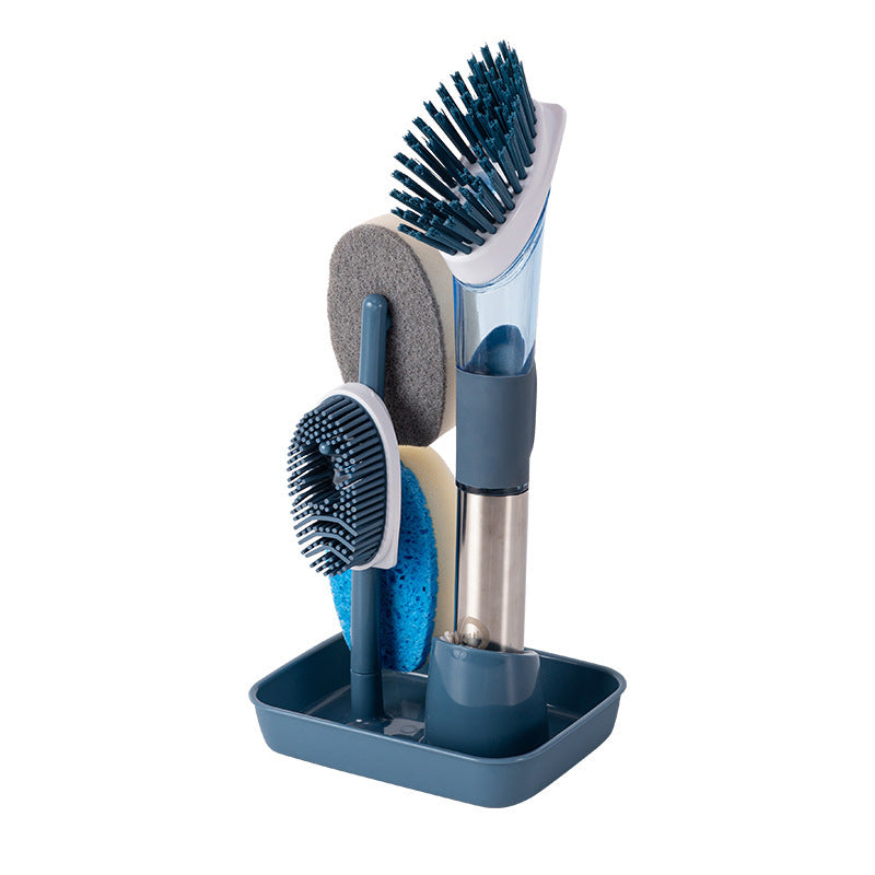 New Multifunctional Dish Brush Household Kitchen Oily Sponge Long Handle Cleaning Brush - NOMAN STORE LLC