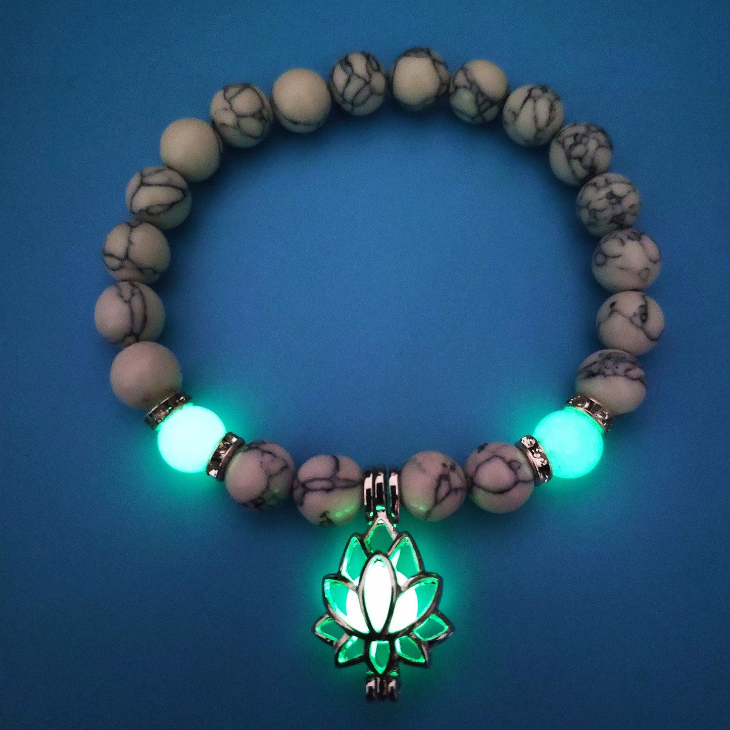 Energy Luminous Lotus Natural Stone Bracelet Yoga Healing Luminous Glow In The Dark Charm Beads Bracelet For Men Women Prayer Buddhism - NOMAN STORE LLC