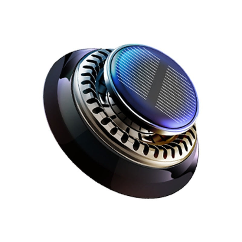Portable Kinetic Car Air Freshener Solar Powered Double Ring Rotating Air Cleaner Perfume Fragrance Diffuser - NOMAN STORE LLC