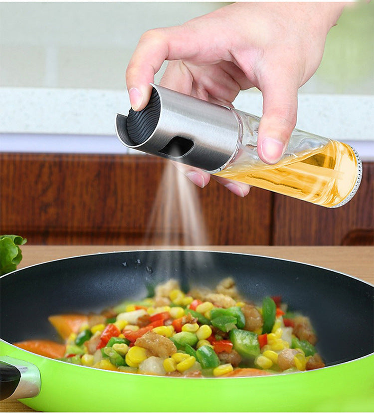 BBQ Healthy Kitchen Cooking Oil Vinegar Spray Bottle Push Type Oil Spray BottlePump Oil Tank Leakproof BBQ Sprayer BBQ Tools Kitchen Gadgets - NOMAN STORE LLC