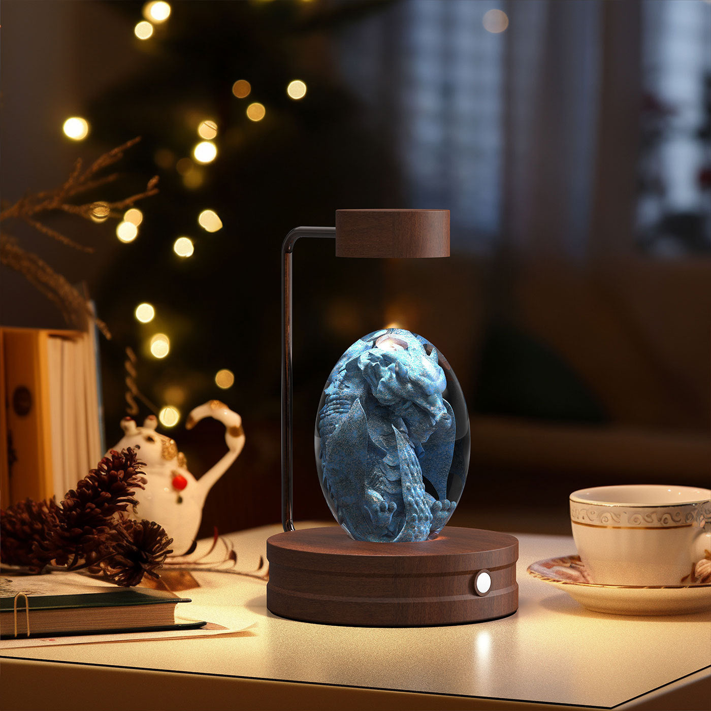 Crystal Ball Cosmic Dinosaur Indoor Night Light USB Power Warm Bedside Light Birthday Gift Night Lamp - NOMAN STORE LLC