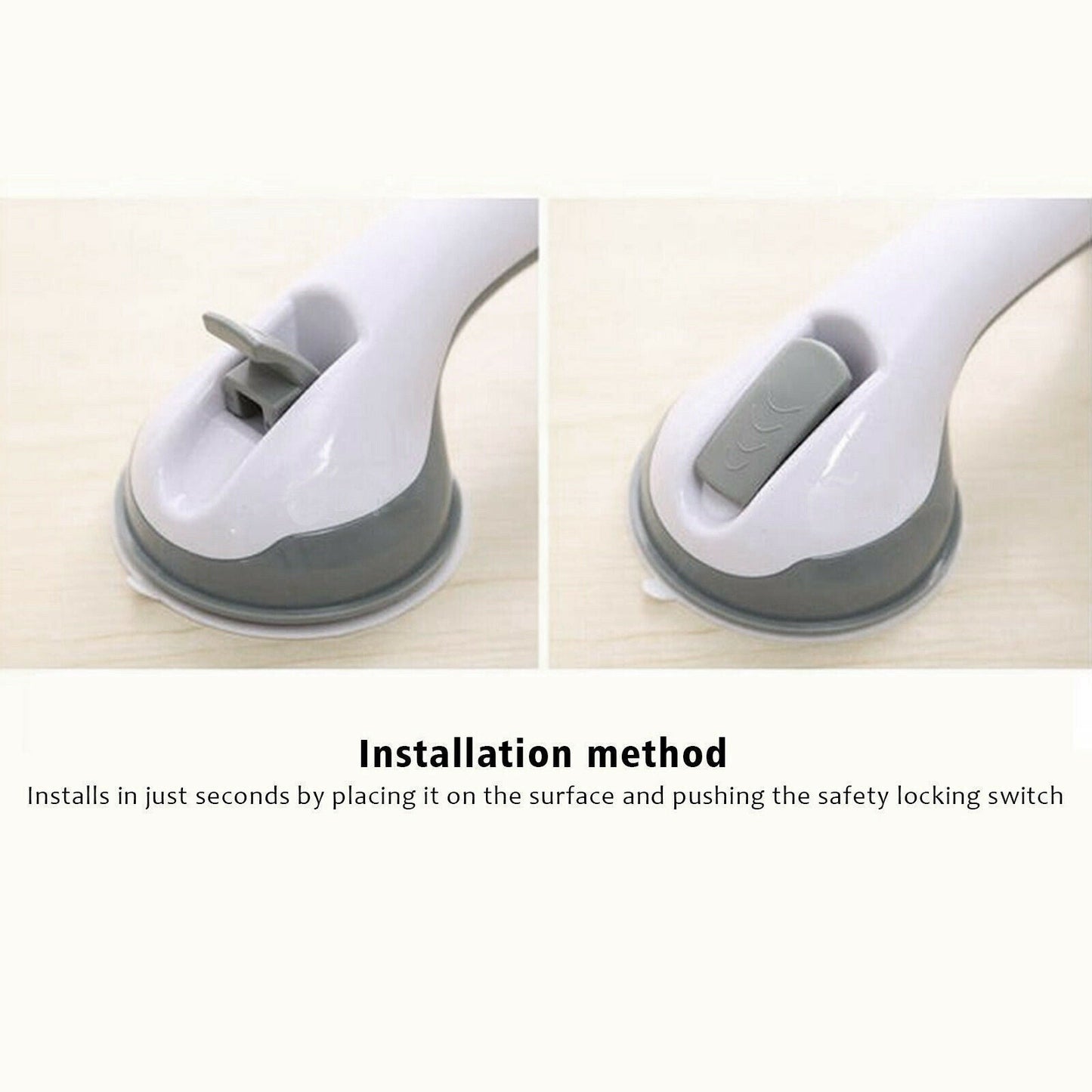 Power Shower Grip Handle Bathroom Suction Grab Bar Safety Rail Tub Bath Vacuum - NOMAN STORE LLC