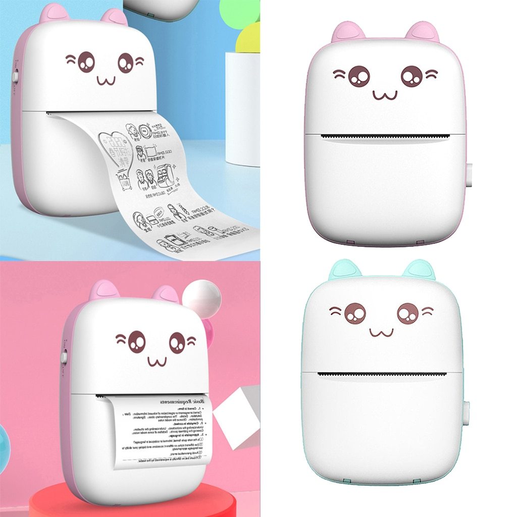 Mini Printer Portable Mini Bluetooth WiFi New Wrong Printer Mobile Phone Photo Title Note Hot Print Pocket Student Error Label Printer - NOMAN STORE LLC