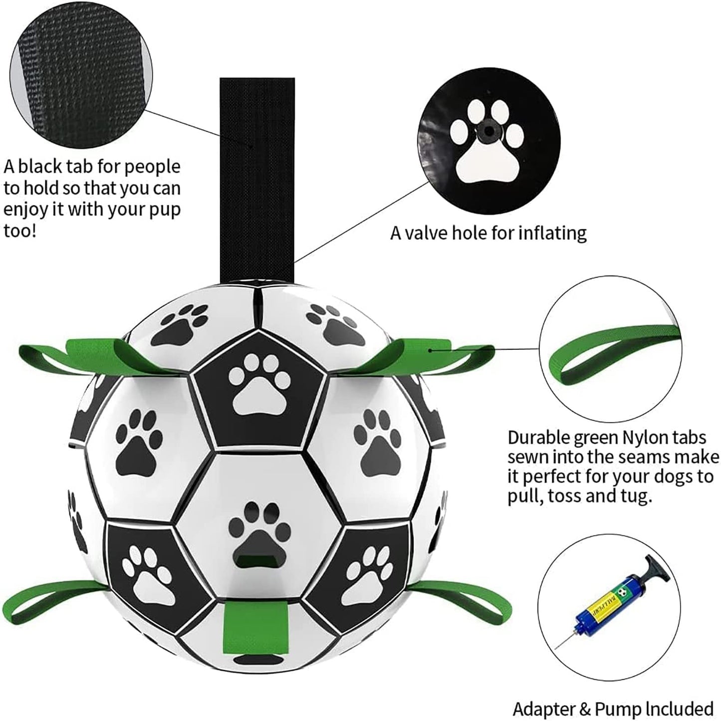 Interactive Dog Football Toy Soccer Ball Inflated Training Toy For Dogs Outdoor Border Collie Balls For Large Dogs Pet Supplies - NOMAN STORE LLC